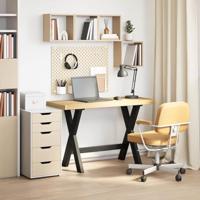 Bureau NOAIN X-vormige poten 120x50x75 cm massief hout - thumbnail