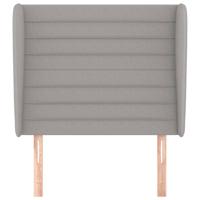 Hoofdbord met randen 83x23x118/128 cm stof lichtgrijs - thumbnail