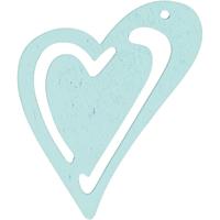 Creativ Company Hart, afm 55x45 mm, dikte 2 mm, turquoise, 10 stuk/ 1 doos - thumbnail
