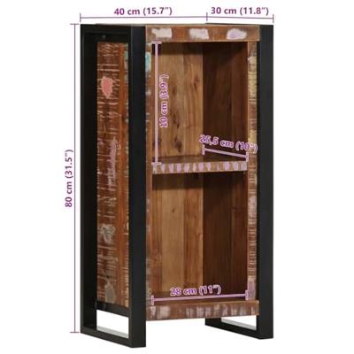 Nachtkastje 40x30x80 cm massief gerecycled hout Nachtkastje 40x30x80 cm massief gerecycled hout