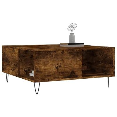 Salontafel 80x80x36,5 cm bewerkt hout gerookt eikenkleurig