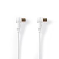 Coaxkabel | IEC (Coax) Male | IEC (Coax) Female | Vernikkeld | 75 Ohm | Dubbel Afgeschermd | 1.50 m | Rond | PVC | Wit - thumbnail