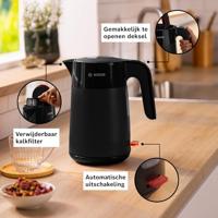 Bosch TWK2M163 waterkoker 1,7 l 2400 W Zwart - thumbnail