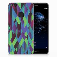 Huawei P10 Lite TPU Hoesje Abstract Green Blue - thumbnail