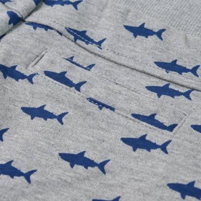 Kindershorts met trekkoord 140 gemleerd lichtgrijs