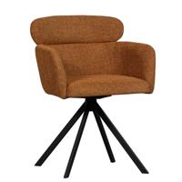 WOOOD Draaibare Eetkamerstoel 'Fenne' Geweven, kleur Ginger - thumbnail