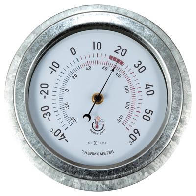 Weerbestendige Thermometer - 22 cm - Metaal - Gegalvaniseerd - Lelie