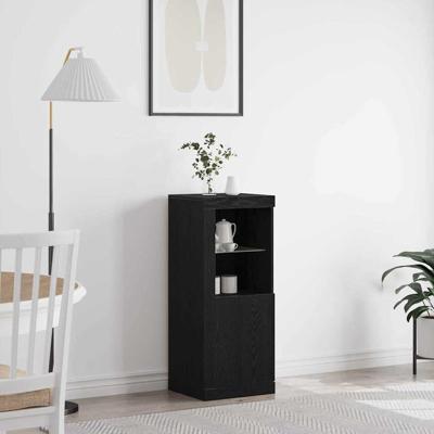 Dressoir Zwart eiken 41 x 37 x 100 cm Bewerkt hout