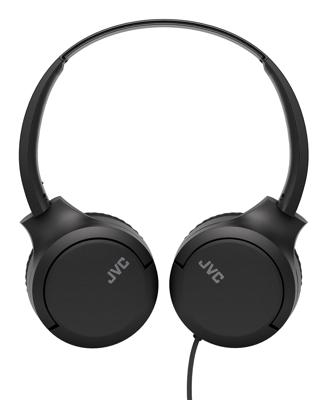 JVC HA-S33UC-B USB-C on-ear hoofdtelefoon, zachte oorkussens, opvouwbaar, met microfoon en 3-knops afstandsbediening, eenzijdige kabel, zwart
