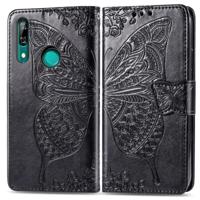 Butterfly Love bloemen reliëf horizontale Flip lederen case voor Huawei P Smart Z met houder & kaartsleuven & portemonnee & Lanyard (zwart) - thumbnail
