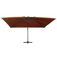 VidaXL Zweefparasol met led-verlichting 400x300 cm terracottakleurig - thumbnail