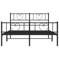 Bedframe met hoofd- en voeteneinde metaal zwart 135x190 cm - thumbnail