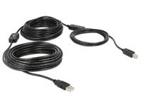 Delock USB-kabel USB 2.0 USB-A stekker, USB-B stekker 20.00 m Zwart UL gecertificeerd 83557 - thumbnail