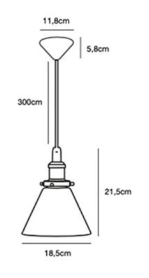 Glazen lampenkap &apos;Disa&apos; industrieël E27 fitting helder glas