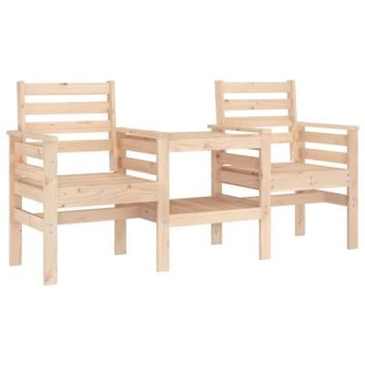 Tuinbank met tafel 2-zits massief grenenhout - thumbnail