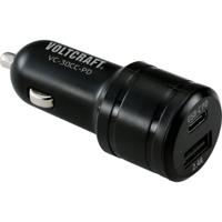 VOLTCRAFT VC-30CC-PD USB-oplader 30 W 1x USB-A, 1x USB-C USB PD Zwart Auto USB Power Delivery (USB-PD) - thumbnail