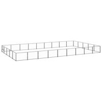 Hondenkennel 45 m² staal zwart - thumbnail