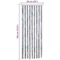 Vliegengordijn 56x185 cm chenille grijs en wit - thumbnail