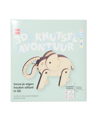 HEMA Bouwplaat 3D hout olifant