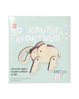 HEMA Bouwplaat 3D hout olifant - thumbnail