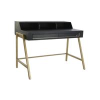 Bureau DKD Home Decor Zwart Metaal Gouden Mangohout (125 x 74 x 93.5 cm) - thumbnail