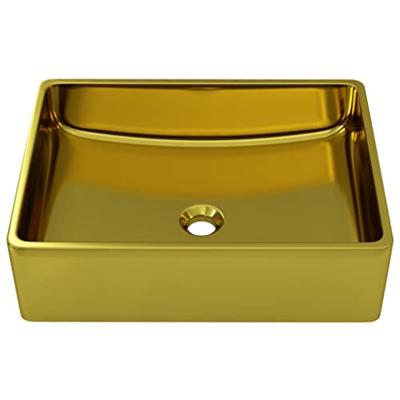 VidaXL Wastafel 41x30x12 cm keramiek goudkleurig