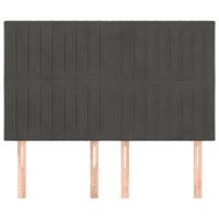 Hoofdborden 4 st 72x5x78/88 cm fluweel donkergrijs - thumbnail