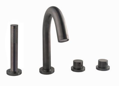 Wiesbaden Badrandthermostaat Caral Afbouwset 4-Gats Gunmetal