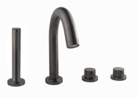 Wiesbaden Badrandthermostaat Caral Afbouwset 4-Gats Gunmetal - thumbnail