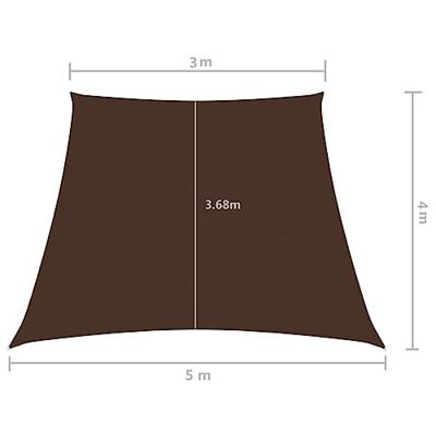 VidaXL Zonnezeil trapezium 3/5x4 m oxford stof bruin