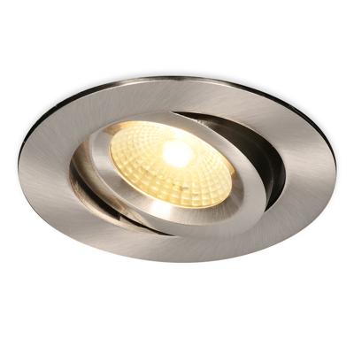 Salerno LED inbouwspot - 8W 650 lumen - 2700K warm wit - Dimbaar - Rond - Kantelbaar - IP44 waterdicht - RVS - Voor binnen, buiten en badkamer