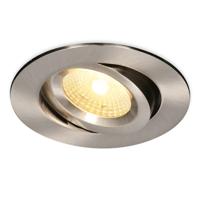 Salerno LED inbouwspot - 8W 650 lumen - 2700K warm wit - Dimbaar - Rond - Kantelbaar - IP44 waterdicht - RVS - Voor binnen, buiten en badkamer - thumbnail