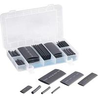 TRU COMPONENTS 1564899 Krimpkous assortiment Zwart Krimpverhouding:2:1 63 onderdelen - thumbnail
