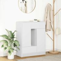 Dressoir met lades en deuren 73x31x90 cm wit - thumbnail