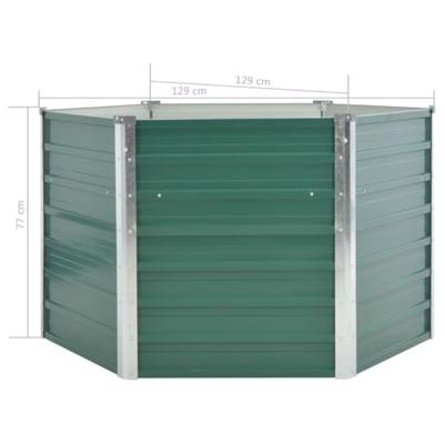 VidaXL Plantenbak verhoogd 129x129x77 cm gegalvaniseerd staal groen VidaXL Plantenbak verhoogd 129x129x77 cm gegalvaniseerd staal groen