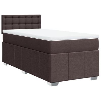 Boxspring met matras stof donkerbruin 80x200 cm - thumbnail