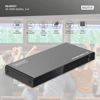 Digitus DS-55337 1 + 4 poorten HDMI-splitter LED-weergave, Met status-LEDs, Met metalen behuizing, Individueel schakelbaar, Ultra HD-geschikt 3840 x 2160 Pixel - thumbnail