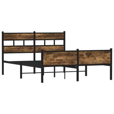 Bedframe zonder matras metaal gerookt eikenkleurig 180x200 cm - thumbnail