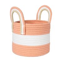 Mand colors met hengsels - oranje/wit - ø17x21 cm - thumbnail