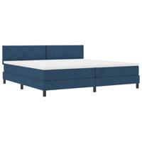 Boxspring bed met matras met hoofdeinde Blauw 200 x 200 cm Stof - thumbnail