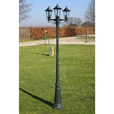 VidaXL Tuinlantaarn met 3 armen 215 cm aluminium donkergroen/zwart VidaXL Tuinlantaarn met 3 armen 215 cm aluminium donkergroen/zwart