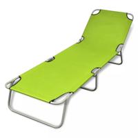 Ligbed inklapbaar gepoedercoat staal appeltjesgroen - thumbnail
