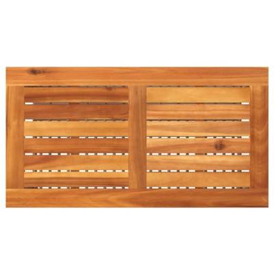 Tuintafel 70x38x42 cm poly rattan en acaciahout grijs - thumbnail