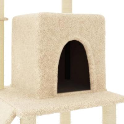 Kattenmeubel met sisal krabpalen 96,5 cm crmekleurig