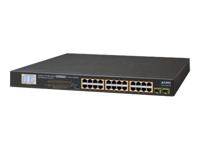 PLANET 24-poort 10/100/1000T 802.3at PoE Switch + 2-poorts Gigabit Enterprise en LCD-monitor voor PoE 300 watt - thumbnail