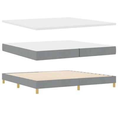 Boxspringbed met matras stof lichtgrijs 200x200 cm