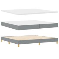 Boxspringbed met Matras in Lichtgrijs - 200 x 200 cm Stof - thumbnail