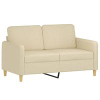 2-delige Loungeset met kussens stof crèmekleurig - thumbnail