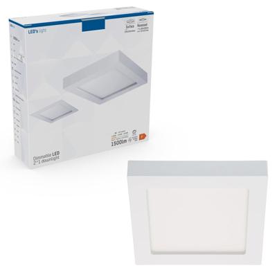 LED's Light Inbouw/Opbouw LED Plafondlamp CCT Ø 20 cm vierkant - Dimbaar - warm en koud wit - Zaagmaat 200×200mm - Wit