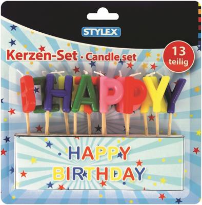 Stylex Happy birthday verjaardagskaarjes 13 stuks